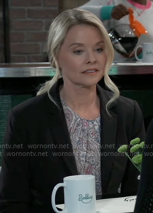 Felicia’s paisley print top on General Hospital