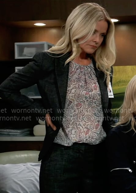 Felicia’s paisley print top on General Hospital