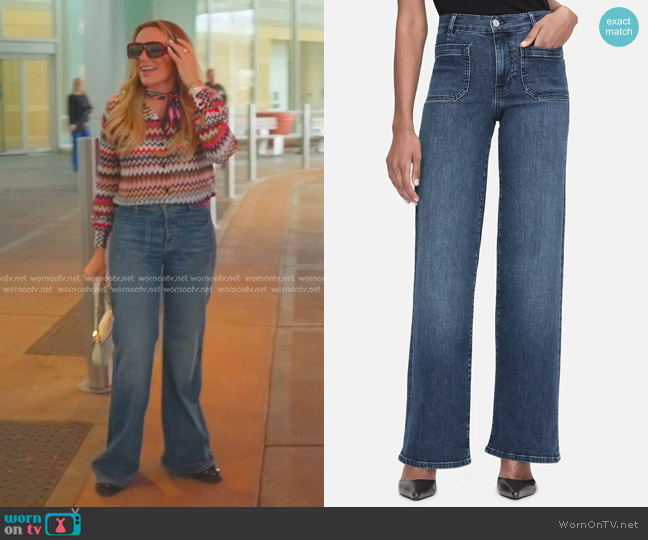 Frame Le Slim Palazzo Pocket Wide Leg Jeans in Thunderstorm worn by Heather Gay on The Real Housewives of Salt Lake City