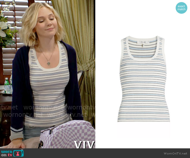 Frame Stripe Rib Tank worn by Lucy Romalotti (Lily Brooks O’ Briant) on The Young and the Restless