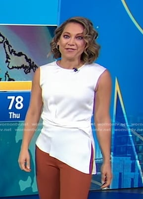 Ginger’s white asymmetric top on Good Morning America