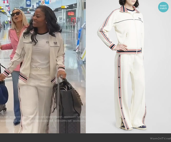 Golden Goose Star Zip-Front Logo Track Jacket worn by Jassi Rideaux on The Real Housewives of Potomac