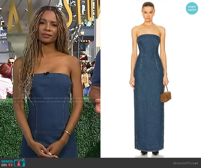 GRLFRND Lena Column Dress worn by Zuri Hall on Access Hollywood