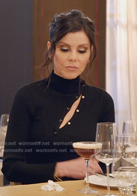 Heather’s black turtleneck dress on The Real Housewives of Orange County