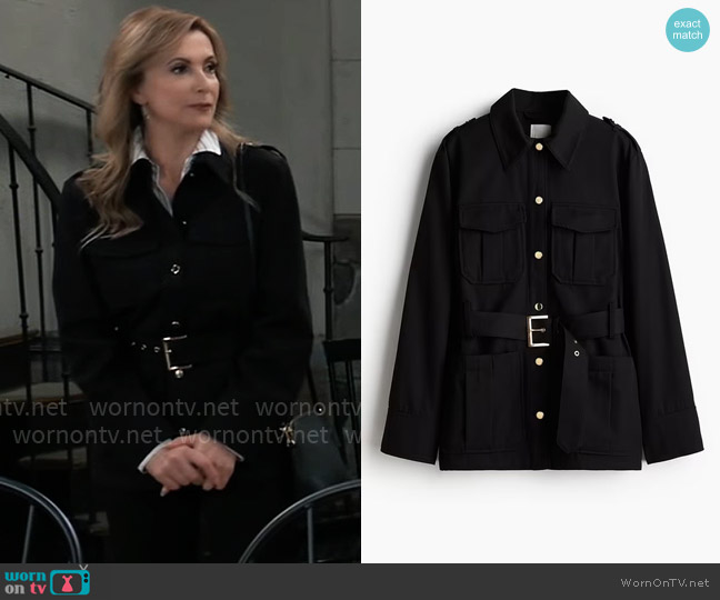 H&M Loose Fit Cargo Jacket worn by Holly Sutton (Emma Samms) on General Hospital