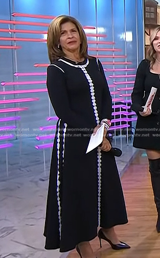 Hoda’s black tie dye maxi dress on Today