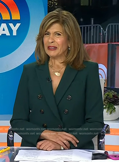 Hoda’s green blazer and cropped pants on Today