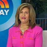 Hoda’s pink contrast trim jacket on Today