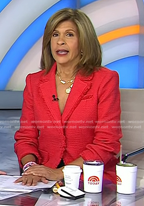 Hoda’s red tweed blazer on Today