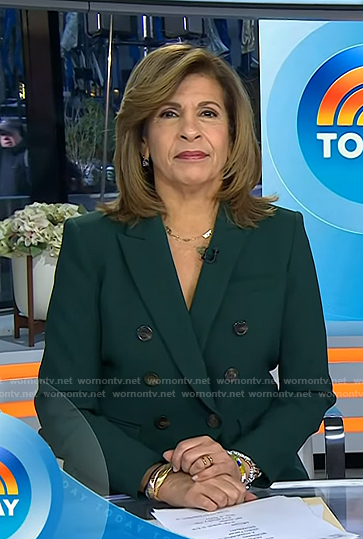 Hoda’s green blazer and cropped pants on Today