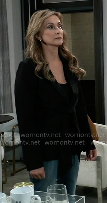 Holly’s black tie front blazer on General Hospital