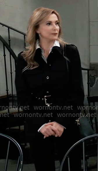Holly’s black belted utility jacket on General Hospital