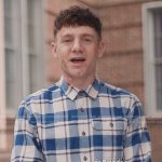 Jacob’s blue plaid shirt on Abbott Elementary