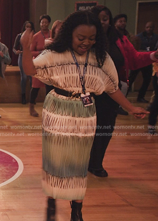 Janine’s love belt on Abbott Elementary