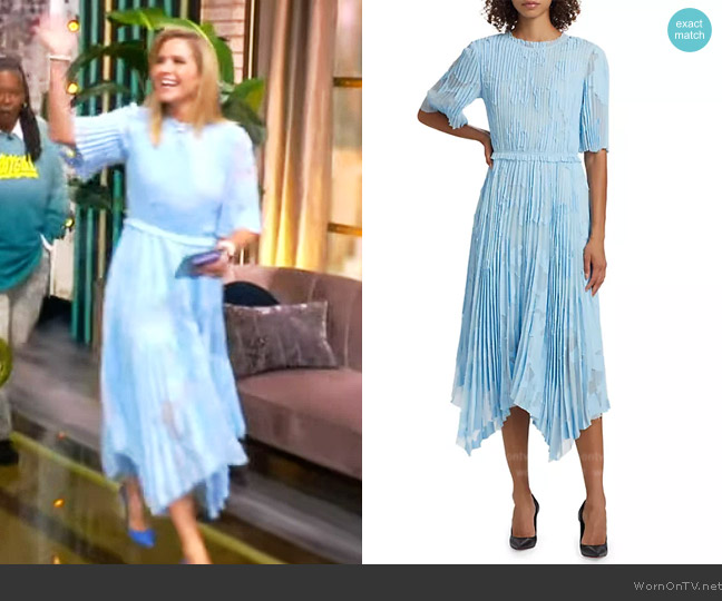 Jason Wu Knot Neck Crepe Dress worn by Sara Haines on The View