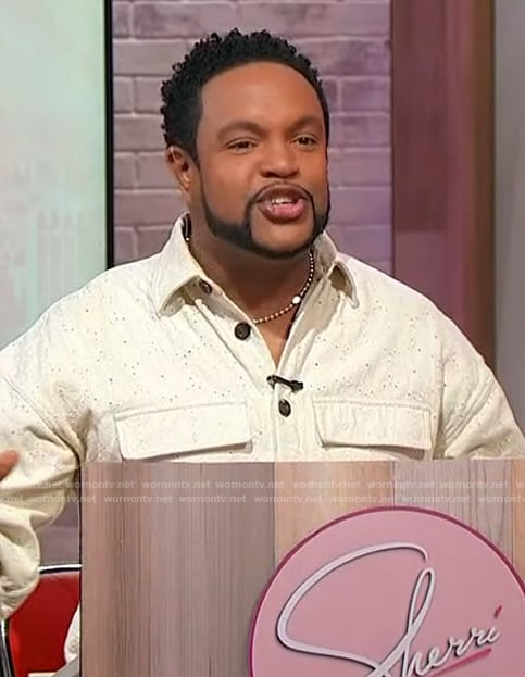 Jawn’s ivory eyelet shirt on Sherri