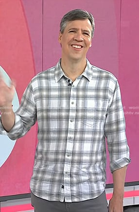 Jeff Kinney’s white plaid shirt on Today