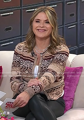 Jenna’s beige print cardigan on Today