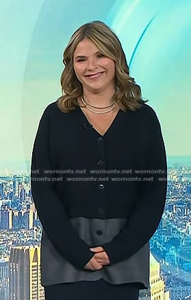 Jenna’s black mixed media cardigan on Today
