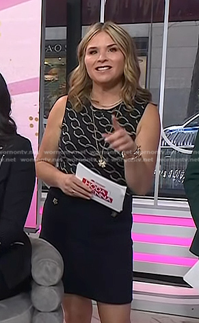 Jenna’s black chain print mini dress on Today