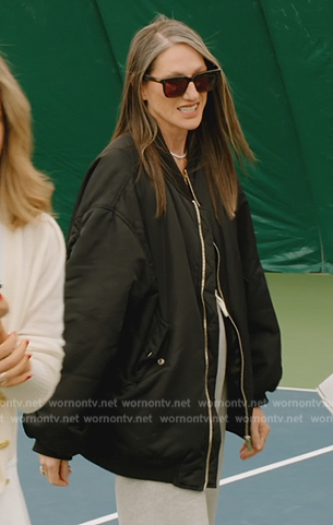 Jenna’s black bomber jacket on The Real Housewives of New York City