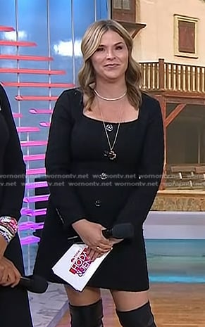 Jenna’s black square neck mini dress on Today