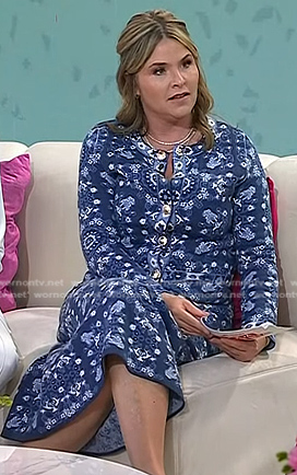 Jenna’s blue print jacket and skirt on Today
