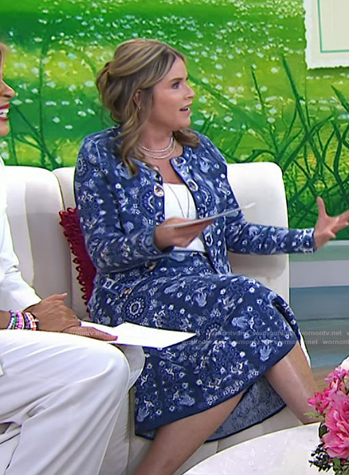 Jenna’s blue print jacket and skirt on Today