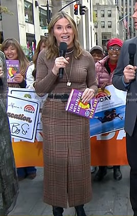 Jenna’s brown plaid top and skirt on Today