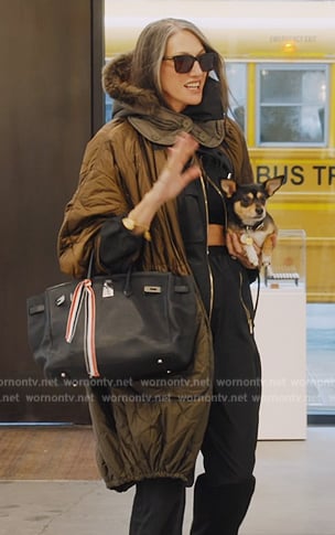 Jenna’s green two-tone coat on The Real Housewives of New York City