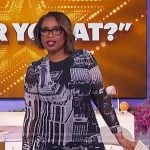 Jennifer’s city print mesh dress on The Jennifer Hudson Show
