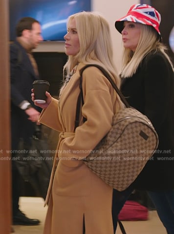 Jennifer’s beige wrap coat on The Real Housewives of Orange County