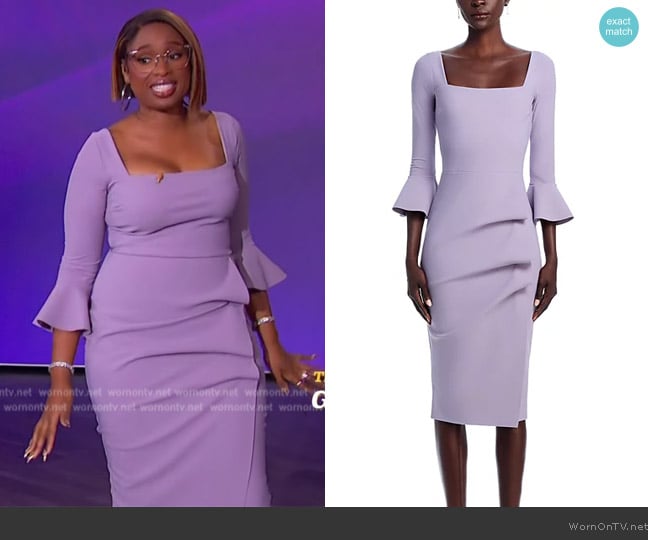 Chiara Boni La Petite Robe Astra Flare Sleeve Dress worn by Jennifer Hudson on The Jennifer Hudson Show