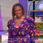 Jennifer’s abstract print ruched dress on The Jennifer Hudson Show