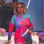 Jennifer’s abstract print mesh dress on The Jennifer Hudson Show
