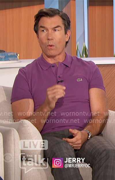 Jerry’s purple polo shirt on The Talk