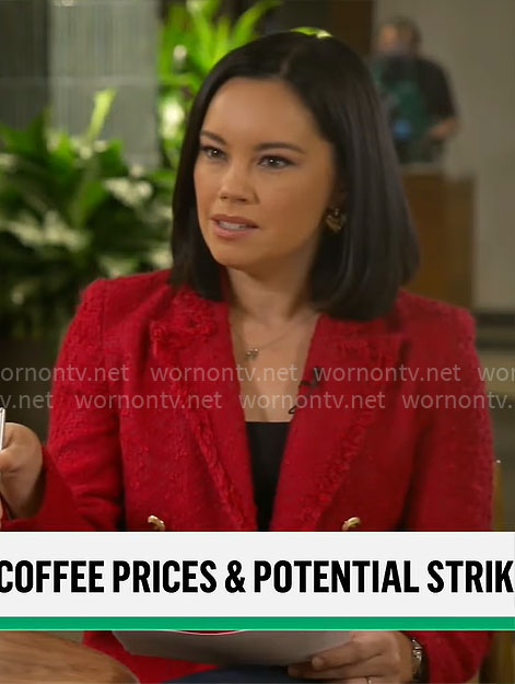 Jo Ling Kent’s pink tweed blazer on CBS Mornings