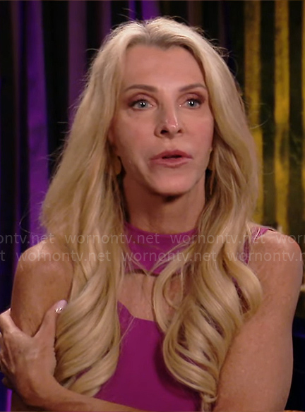 Joan’s magenta dress with cutouts on The Golden Bachelorette