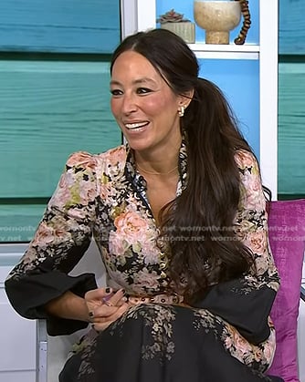 Joanna Gaines’s black floral button front dress on Today