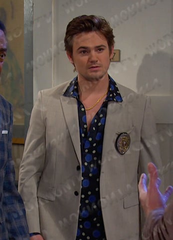 Johnny’s blue polka dot shirt on Days of our Lives