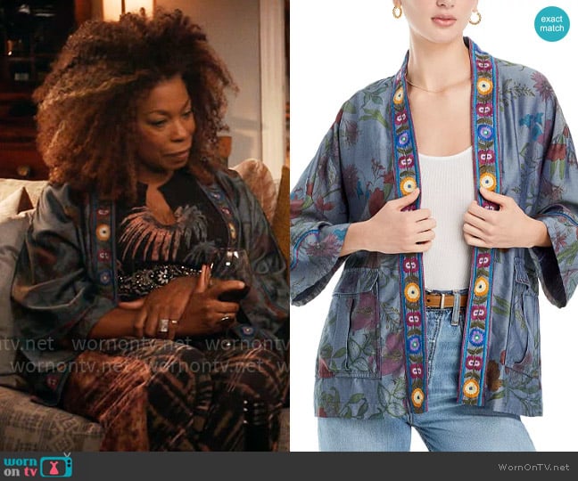 Johnny Was Liliana Cargo Pocket Kimono Jacket worn by Viola Marsette (Lorraine Toussaint) on The Equalizer