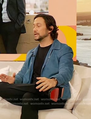 Joseph Gordon’s blue suede jacket on The Drew Barrymore Show