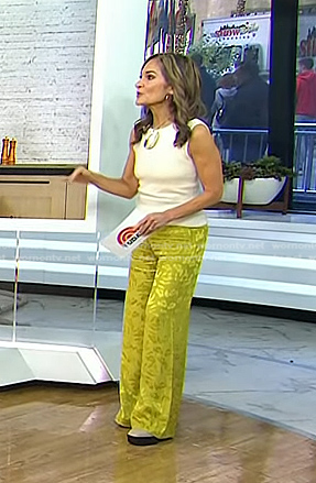 Joy’s yellow jacquard pants on Today