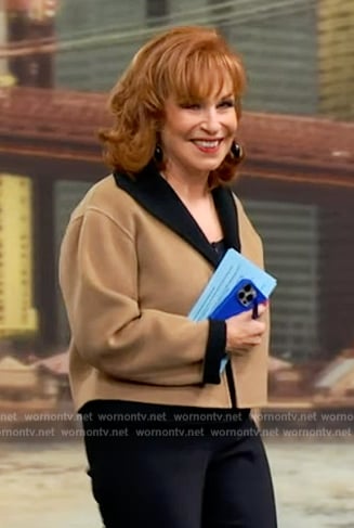 Joy’s beige contrasting jacket on The View