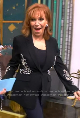 Joy’s black embroidered blazer on The View