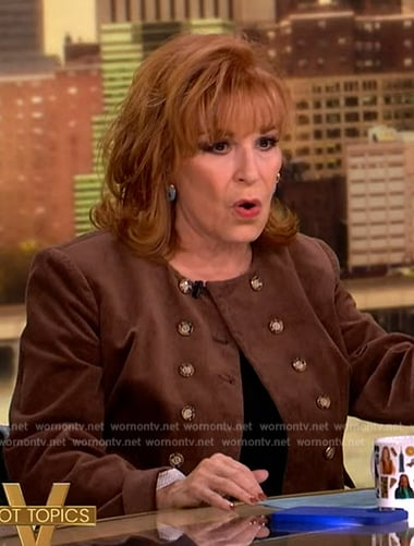 Joy’s brown double breasted jacket on The View