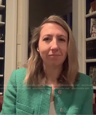 Julia Ainsley’s green tweed jacket on NBC News Daily