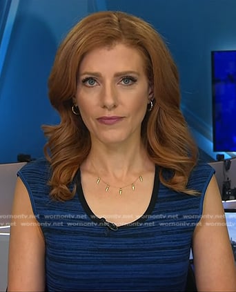 Julia Boorstin’s blue striped dress on NBC News Daily