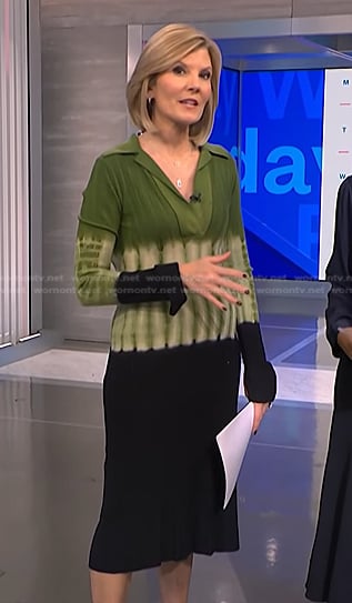 Kate’s green and black tie dye polo dress on NBC News Daily