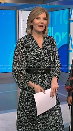 Kate’s green floral long sleeve dress on NBC News Daily